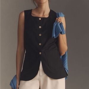 Anthropologie Maeve Button-Front Vest